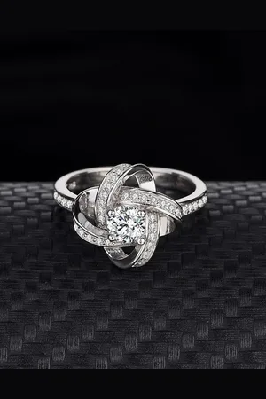 Myki Silver-Plated & CZ Stone-Studded Star Shaped Adjustable Finger Ring