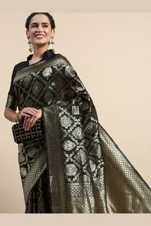 Lilots Ethnic Motifs Woven Design Banarasi Saree with Blouse Piece