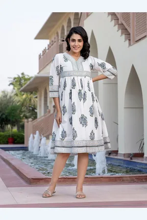 Kalini Floral Print A-Line Midi Dress