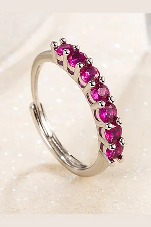 Myki Silver Plated & CZ Studded Finger Ring