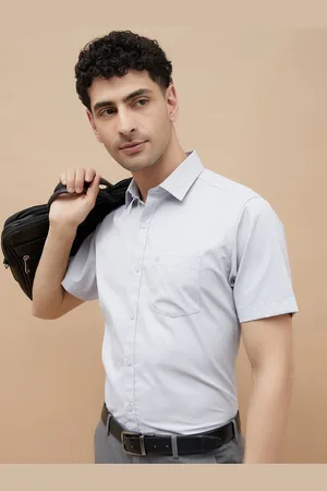 Lifestyle Men Spread Collar Solid Cotton Formal Shirt