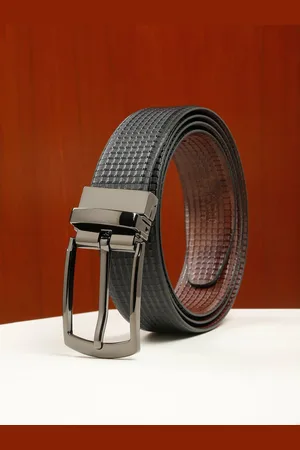 Teakwood Leathers Men Textured Leather Reversible Formal Belt