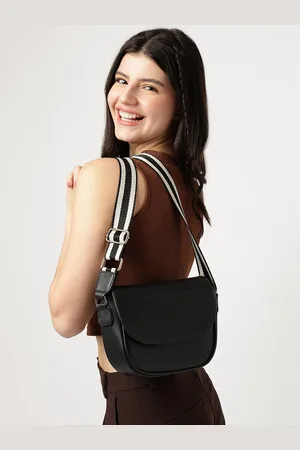 Fastrack Ivory Black Textured Sling Bag