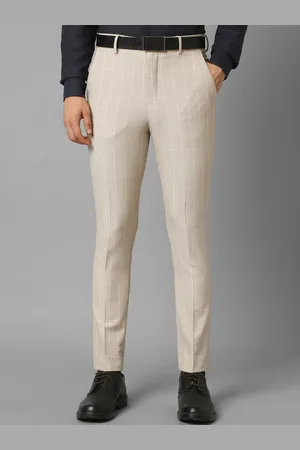 Louis Philippe Men Checked Tapered Fit Formal Trouser