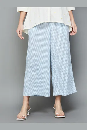 Lifestyle Women Chevron Printed Mid-Rise Casual Culottes Trousers