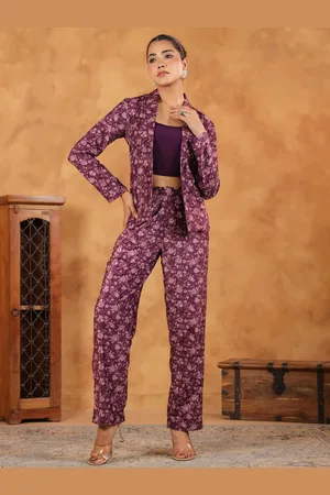 Kalini Floral Printed Top With Trousers & Blazer Co-Ords