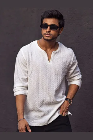 Powerlook Men Self Design Mandarin Collar India Slim Casual Shirt