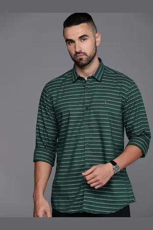 Louis Philippe Men Slim Fit Horizontal Striped Pure Cotton Casual Shirt