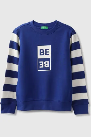 Benetton Boys Striped Cotton Sweatshirt
