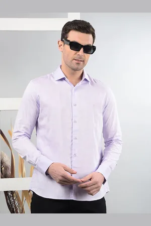 Crimsoune Club Men Classic Slim Fit Spread Collar Textured Cotton Casual Shirt