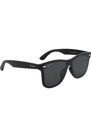 Ted Smith Unisex Black Lens & Black Wayfarer Sunglasses with Polarised and UV Protected Lens