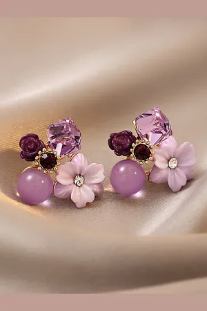Krelin Gold-Plated Floral Studs Earrings