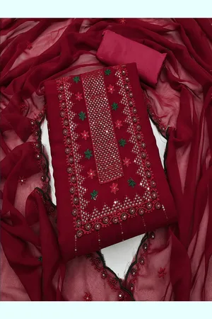 Lilots Ethnic Motifs Embroidered Sequinned Unstitched Dress Material