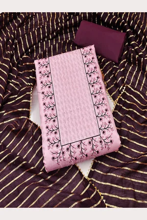 Lilots Unstitched Floral Embroidered Dress Material