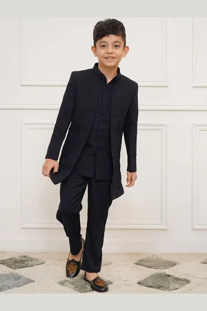 Vastramay Boys Slim Fit Embroidered Sherwani Set