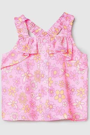 Max Collection Infants Floral Printed Shoulder Straps Regular Top