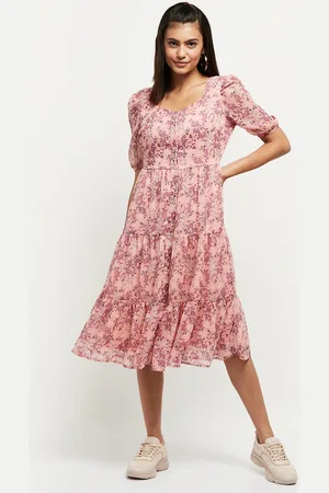 Max Collection Women Pink Floral A-Line Dress