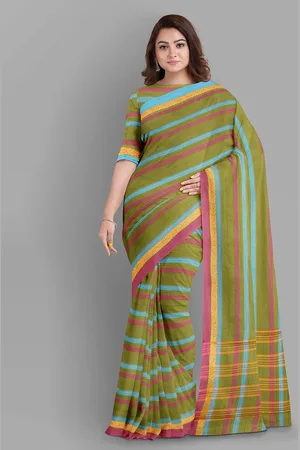 The Chennai Silks Striped Pure Cotton Chettinad Saree