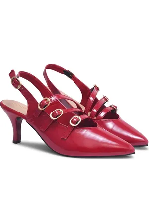 Street Style Store PU Stiletto Mules with Buckles