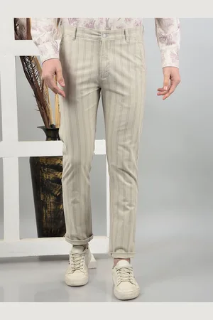 Crimsoune Club Men Printed Smart Slim Fit Chinos Trousers