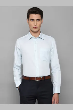 Louis Philippe Men Blue Checked Formal Cotton Shirt