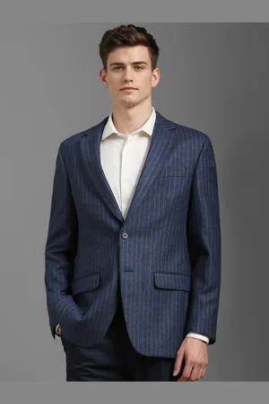 Louis Philippe Striped Single-Breasted Blazer