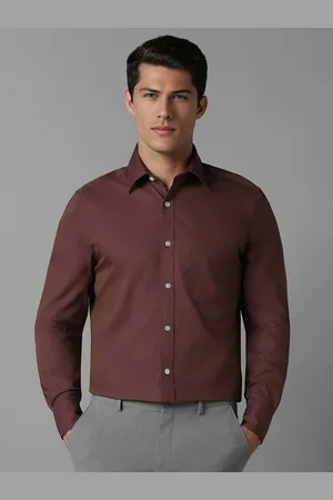 Louis Philippe Men Classic Spread Collar Solid Printed Cotton Formal Shirt