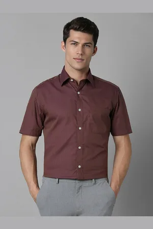 Louis Philippe Men Classic Spread Collar Geometric Printed Cotton Formal Shirt