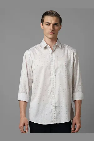 Louis Philippe Men Spread Collar Micro Ditsy Printed Cotton Slim Fit Casual Shirt