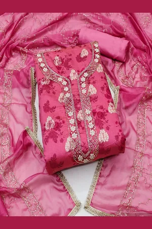 Lilots Embroidered Beads and Stones Unstitched Dress Material
