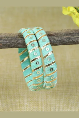 asthetika Set Of 2 Gota Pati Thread Bangles