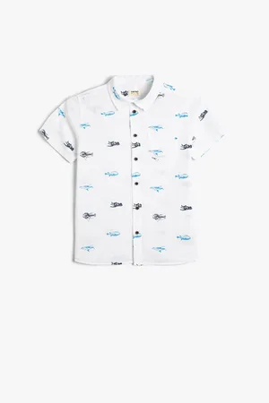 Koton Boys Printed Spread Collar Short Sleeves Cotton Casual Shirt