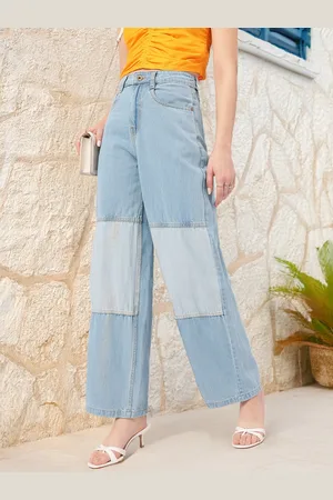 DressBerry Women Everyday Denim Pure Cotton Patch Detail Baggy Fit Jeans
