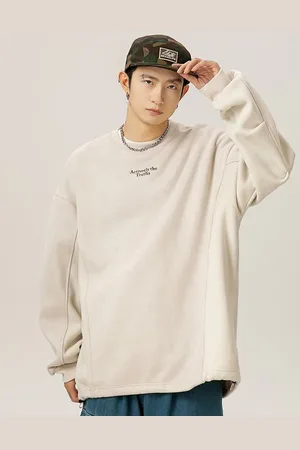HERE&NOW Men Printed Oversized Pullover Sweatshirt