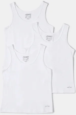 Jockey Girls Pack of 3 Super Combed Cotton Solid Round Neck Inner Tank Top-SG12