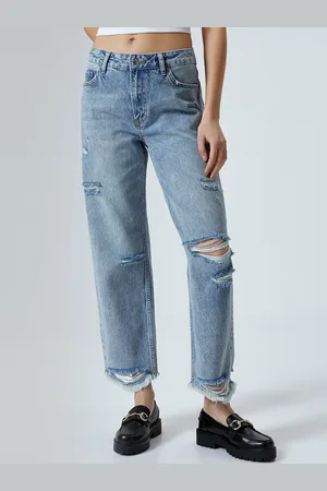 Koton Women Mid-Rise Highly Distressed Heavy Fade Pure Cotton Jeans