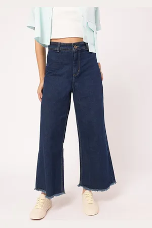 DressBerry Women Denim On Demand Pure Cotton Wide Leg Jeans