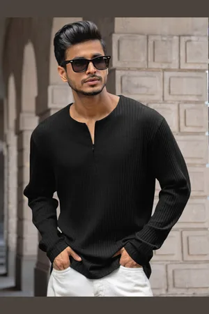 Powerlook Men Round Neck Knitted T-shirt