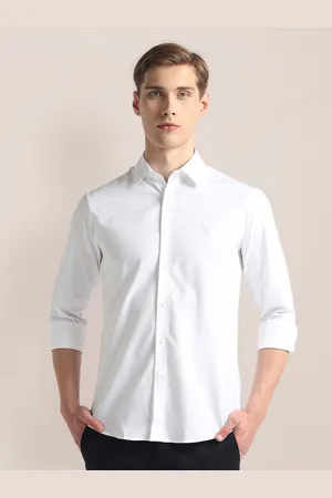 U.S. Polo Assn. Textured Self Design Spread Collar Long Sleeves Dobby Casual Shirt