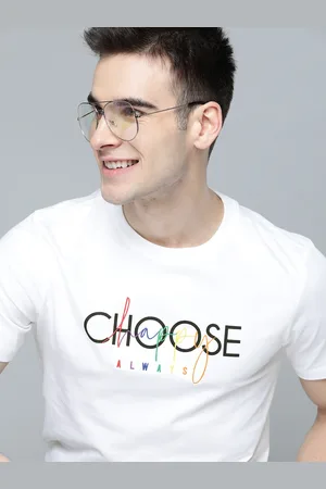 Mast & Harbour Pride Men White & Black Pure Cotton Printed T-shirt