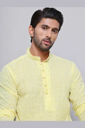 Jompers Floral Embroidered Chikankari Pure Cotton Straight Kurta with Pyjamas