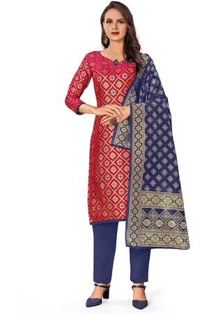 HERE&NOW Floral Woven Design Unstitched Dress Material