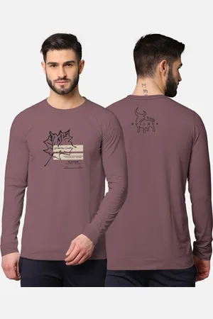bullmer Men Taupe Typography Printed T-shirt