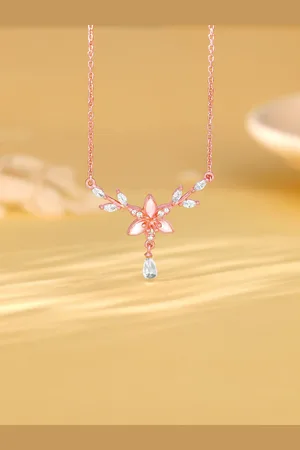 GIVA 925 Sterling Silver Rose Gold-Plated Necklace