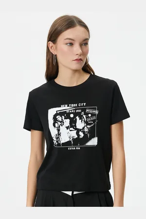 Koton Women Printed Pure Cotton T-shirt