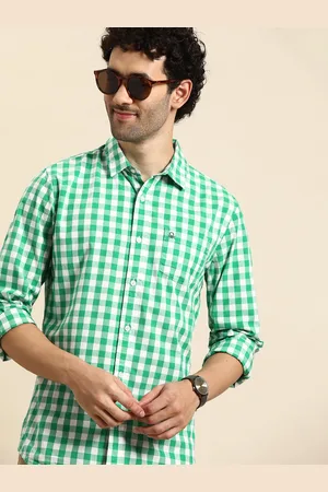 Benetton Pure Cotton Slim Fit Checked Casual Shirt