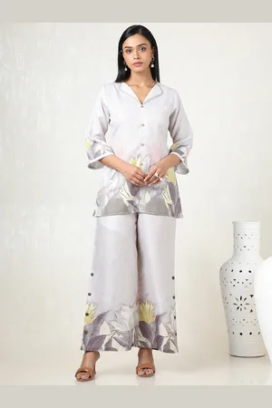 Soch Floral Printed Three Quarter Sleeve Tunic & Trousers Co-Ords