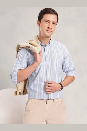 Nautica Men Premium Slim Fit Striped Pure Cotton Casual Shirt