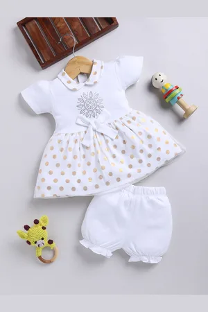 Moms Love Infant Girls Cotton Polka Dot Fit & Flare Dress