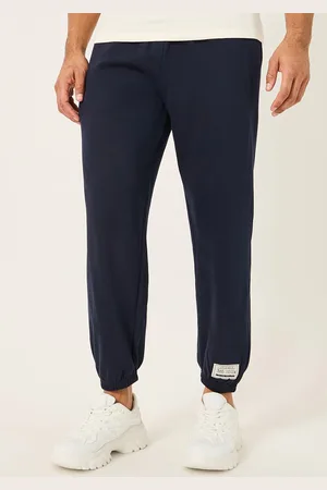 Styli Men Relaxed Fit Cotton Jogger with Badge and Zipper pockets